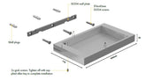 Stainless Steel Shower Shelf Dish SQUARE EDGE Polished or Satin finishes aero